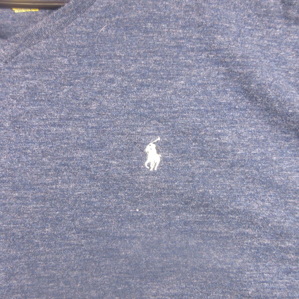 Polo Ralph Lauren Sweater Mens XL Blue‎ Classic Fit V Neck Pullover Pony Logo - Picture 3 of 6